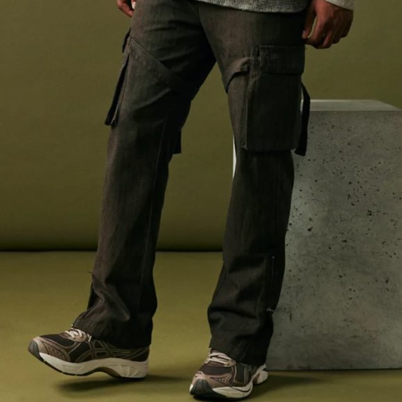 Standard Cloth Cotton Chocolate Herringbone Twill Flared Cargo Pant men XL orXXL - Picture 6 of 15